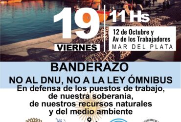 19 de enero a las 11 hs en 12 de Octubre y Av. De los Trabajadores, Mar del Plata BANDERAZO